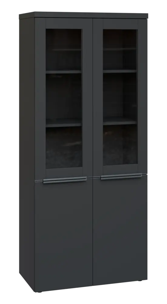 SIN 5 - 8DS kancelářská skříň, 4-dveřová/prosklená, 1820x800x400, antracit